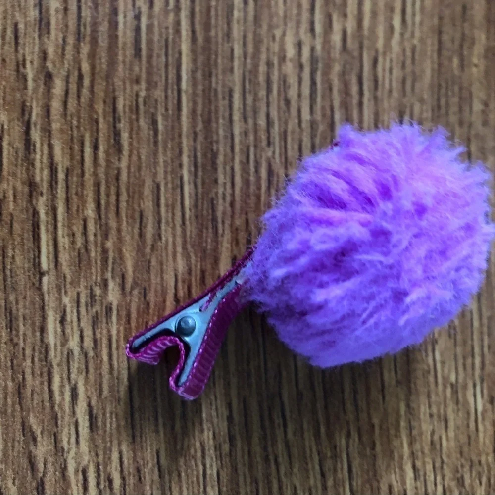 purple fuzzy clip